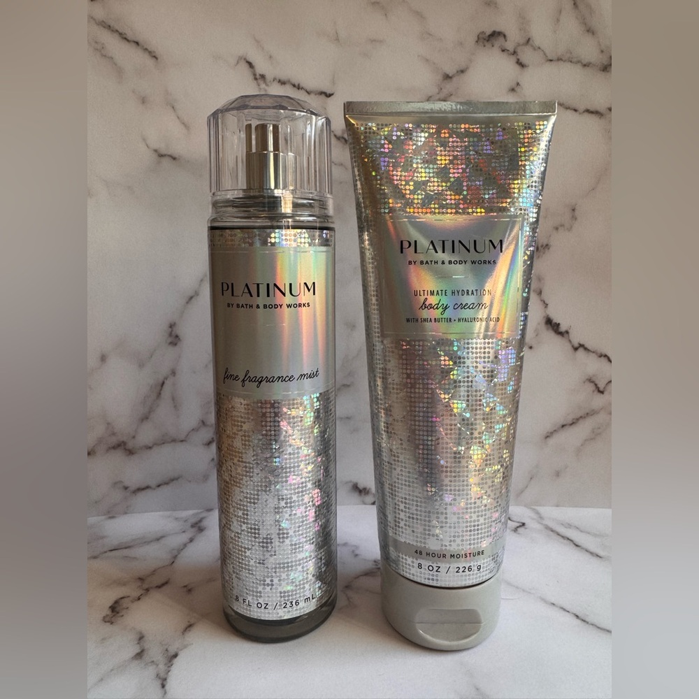 Bath & Body Works Platinum Fragrance Mist and Cream Set Brand New